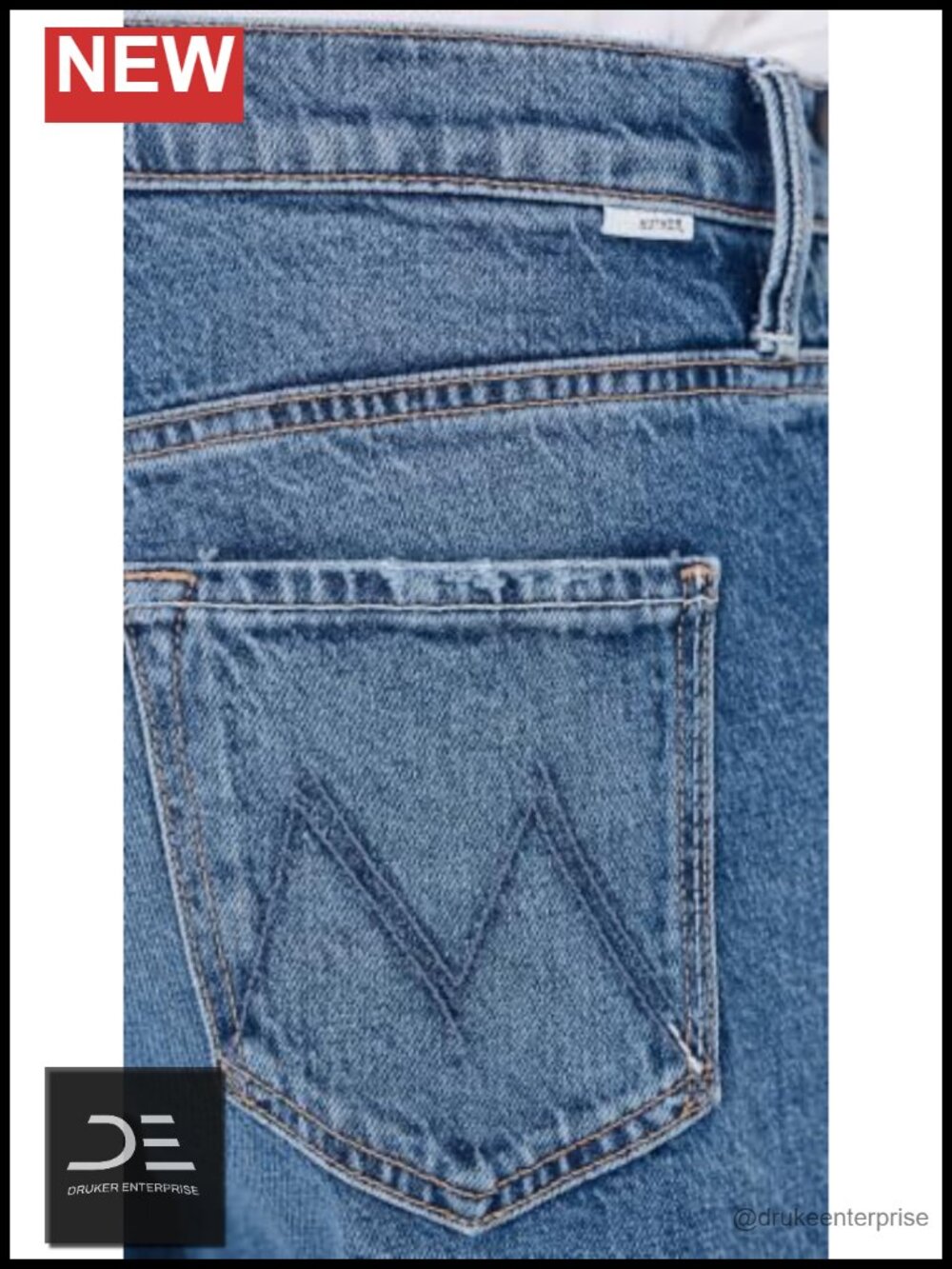 Mid Rise Loose Fit Cropped Denim Jeans 5 Pocket Low Stretch - Picture 5 of 5
